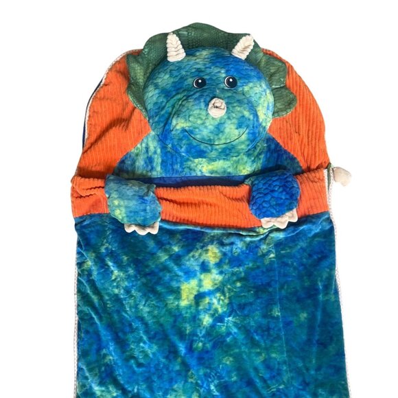 Toddlers HugFun Soft Fleece Blanket Triceratops Dinosaur Sleeping Bag Bedding - Picture 2 of 9